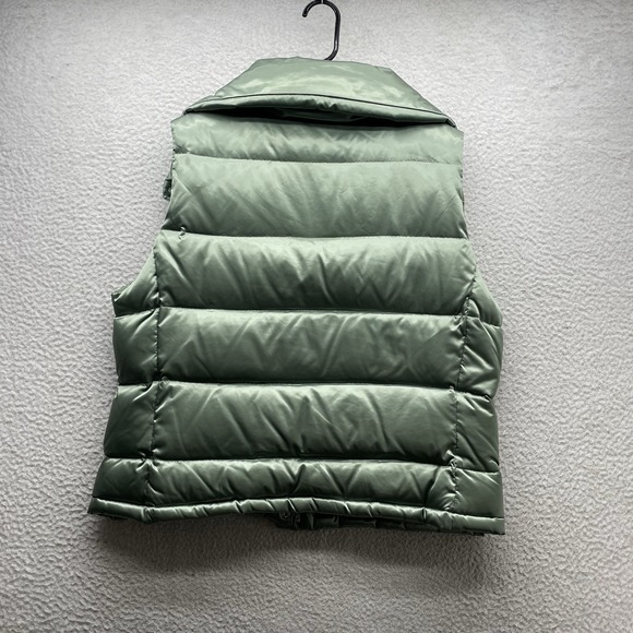 Talbots Puffer Vest Womens XL Petite Duck Down Green Metallic Futuristic Gorp - Picture 6 of 10